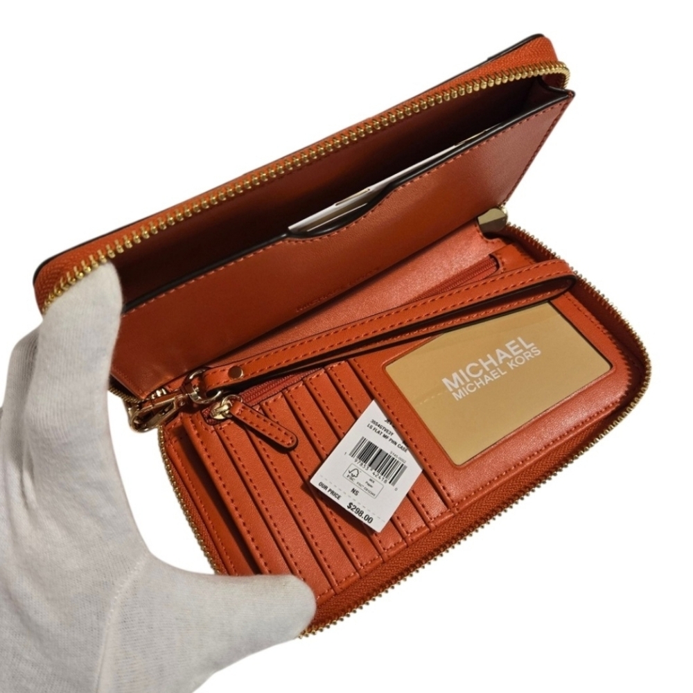 ⛔SOLD⛔️Michael Michael Kors-Jet Set Large  Smartphone Case Wrislet-Clay Red - Picture 4 of 9